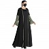 Designer Shrug and inner abaya combo- Black-Jade Green Designer Shrug and inner abaya combo- Black-Jade Green